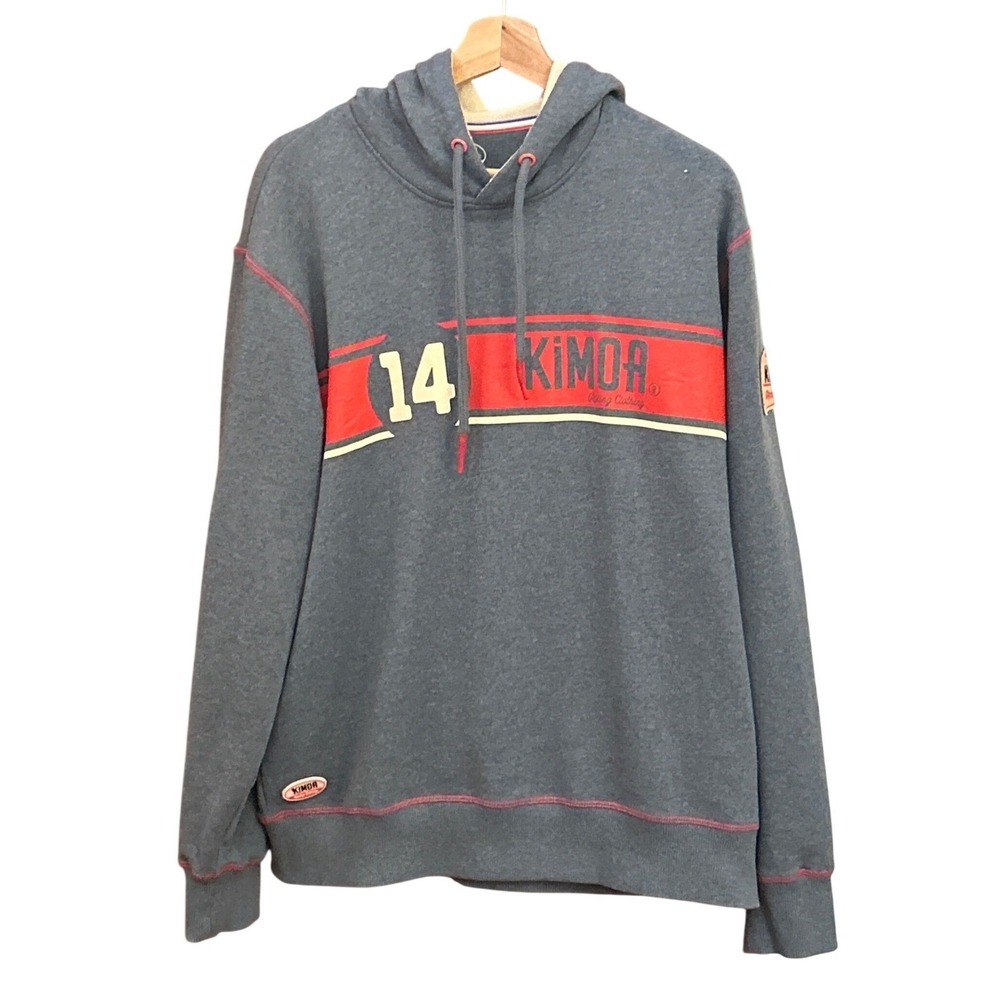 KIMOA Racing Hoodie Gray Pullover Motorsport Streetwear Graphic Sweatshirt